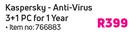 Kaspersky Anti Virus 3 + 1 PC For 1 Year