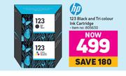 HP 123 Black & Tri Colour Ink Cartridge