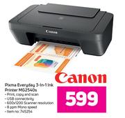 Canon Pixma Everyday 3 In 1 Ink Printer MG2540S