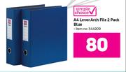 Simple Choice A4 Lever Arch File 2 Pack Blue
