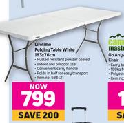 Lifetime Folding Table (White) 183 x 76cm