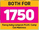 Little One Fancy Baby Campcot Plus Camp Cot Mattress-For Both