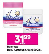 Bennetts Baby Aqueous Cream-500ml Each 