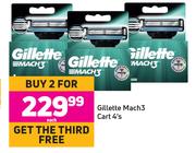 Gillette Mach3 Cart 4's Pack (2+1 Free)