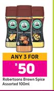 Robertsons Brown Spice Assorted-For Any 3 x 100ml