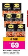 Koo Baked Beans In Tomato Sauce-For 6 x 410g
