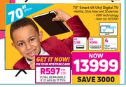 Hisense 70" Smart 4K UHD Digital TV