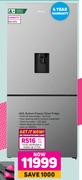 Hisense 463L Bottom Freezer Silver Fridge