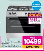 Hisense Free Standing Gas Cooker 90cm HFS905GES