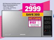 Samsung 40Ltr Electronic Grill Microwave (Mirror) MG402MADXBB/FA