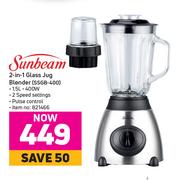 Sunbeam 2 In 1 Glass Jug Blender SSGB-400