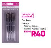 Simple Choice Gel pens-4's Pack