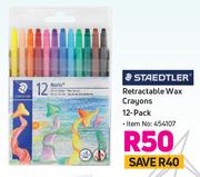 Staedtler Retractable Wax Crayons-12's Pack