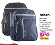 Aspen Backpack G00123-Each