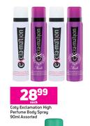 Coty Exclamation High Perfume Body Spray Assorted-90ml Each