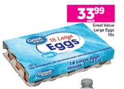 Great Value Large Eggs-18's Pack Each