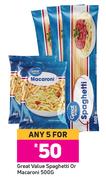 Great Value Spaghetti Or Macaroni-For Any 5 x 500g