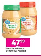 Great Value Peanut Butter Assorted-800g Each