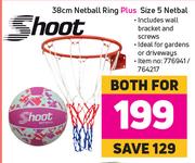 Shoot 38cm Netball Ring Plus Size 5 Netball-Both For