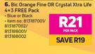 Bic Orange Fine Or Crystal Extra Life 4 + 3 Free Pack-Per Pack