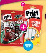 Pritt Glue Stick 3 Pack-43g Plus Free Pritt Multi Tack 100g-Per Pack