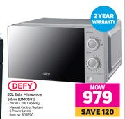 Defy 20Ltr Solo Microwave (Silver) DMO381