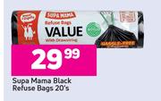 Supa Mama Black Refuse Bags-20's