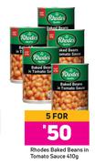 Rhodes Baked Beans In Tomato Sauce-For 5 x 410g 