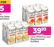 Ceres 100% Fruit Juice Blend Assorted-6 x 200ml Per Pack 
