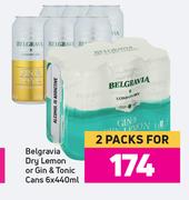 Belgravia Dry Lemon Or Gin & Tonic Cans-For 2 x 6 x 440ml 