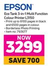 Epson Eco Tank 3 In 1 Multi Function Colour Printer L3150