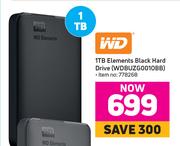 WD 1TB Elements Black Hard Drive WDBUZG0010BB