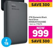 WD 2TB Elements Black Hard Drive WDBU6Y0020BB
