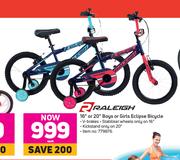 Raleigh 16" Or 20" Boys Or Girls Eclipse Bicycle-Each