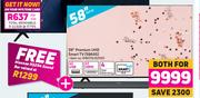 Hisense 58" Premium UHD Smart TV 58A6G-Both For  