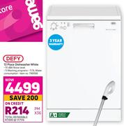 Defy 13 Place Dishwasher White