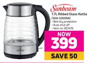 Sunbeam 1.7l Ribbed Glass Kettle SGK-2200RA