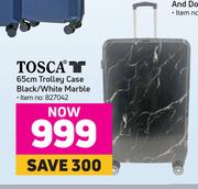 Tosca 65cm Trolley Case Black/White Marble