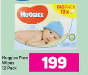 Huggies Pure Wipes 12 Pack