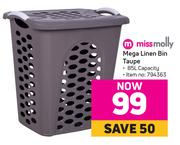 Miss Molly Mega Linen Bin Taupe