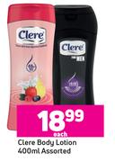 Clere Body Lotion Assorted-400ml Each