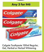 Colgate Toothpaste Regular, Gel, Herbal Or Herbal Whitening-For Any 3 x 100ml
