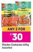 Rhodes Chakalaka Assorted-For Any 2 x 400g