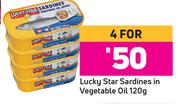 Lucky Star Sardines In Vegetable Oil-For 4 x 120g