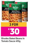 Rhodes Baked Beans In Tomato Sauce-For 3 x 410g