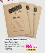 Game A4 Exercise Books (72 Page) Assorted-Each