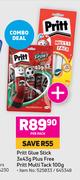 Pritt Glue Stick 3x43g Plus Free Pritt Multi Tack 100g-Per Pack