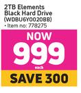 WD 2TB Elements Black Hard Drive WDBU6Y0020BB-Each
