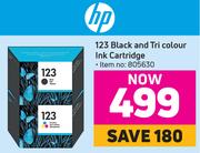 HP 123 Black And Tri Colour Ink Cartridge