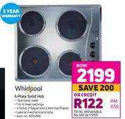 Whirlpool 4 Plate Solid Hob